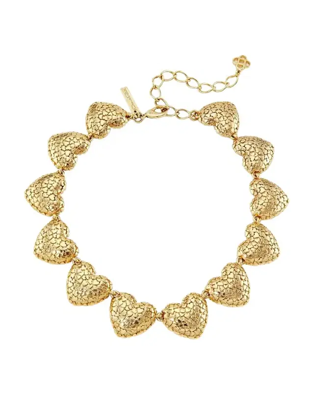 Women's Heart Clusters Goldtone Necklace Women's Heart Clusters Goldtone Necklace