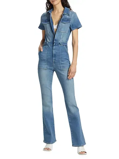 GOOD AMERICAN Women's Fit For Success Stretch Denim Jumpsuit | Thumbnail 3 GOOD AMERICAN Women's Fit For Success Stretch Denim Jumpsuit | Thumbnail 3