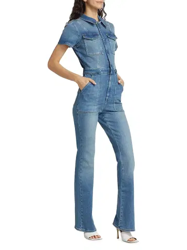 GOOD AMERICAN Women's Fit For Success Stretch Denim Jumpsuit | Thumbnail 4 GOOD AMERICAN Women's Fit For Success Stretch Denim Jumpsuit | Thumbnail 4