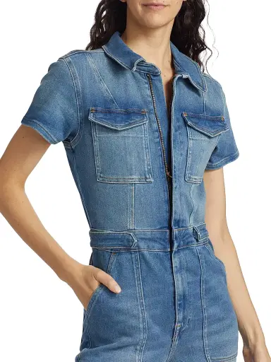 GOOD AMERICAN Women's Fit For Success Stretch Denim Jumpsuit | Thumbnail 6 GOOD AMERICAN Women's Fit For Success Stretch Denim Jumpsuit | Thumbnail 6