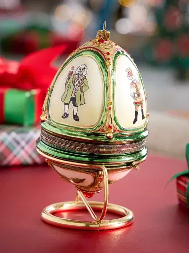 Komozja Nutcracker & Christmas Tree Hinged Egg Ornament | Thumbnail 4 Komozja Nutcracker & Christmas Tree Hinged Egg Ornament | Thumbnail 4