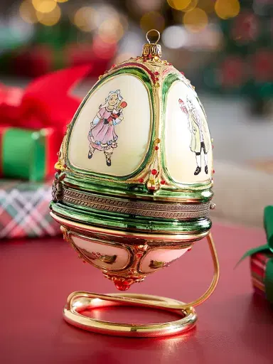 Komozja Nutcracker & Christmas Tree Hinged Egg Ornament | Thumbnail 5 Komozja Nutcracker & Christmas Tree Hinged Egg Ornament | Thumbnail 5