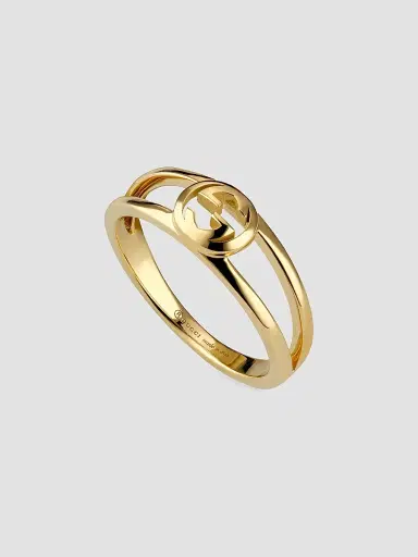 Gucci Women's Interlocking 18K Yellow Gold Split-Shank Logo Ring | Thumbnail 3 Gucci Women's Interlocking 18K Yellow Gold Split-Shank Logo Ring | Thumbnail 3