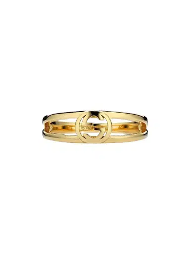 Gucci Women's Interlocking 18K Yellow Gold Split-Shank Logo Ring | Thumbnail 1 Gucci Women's Interlocking 18K Yellow Gold Split-Shank Logo Ring | Thumbnail 1