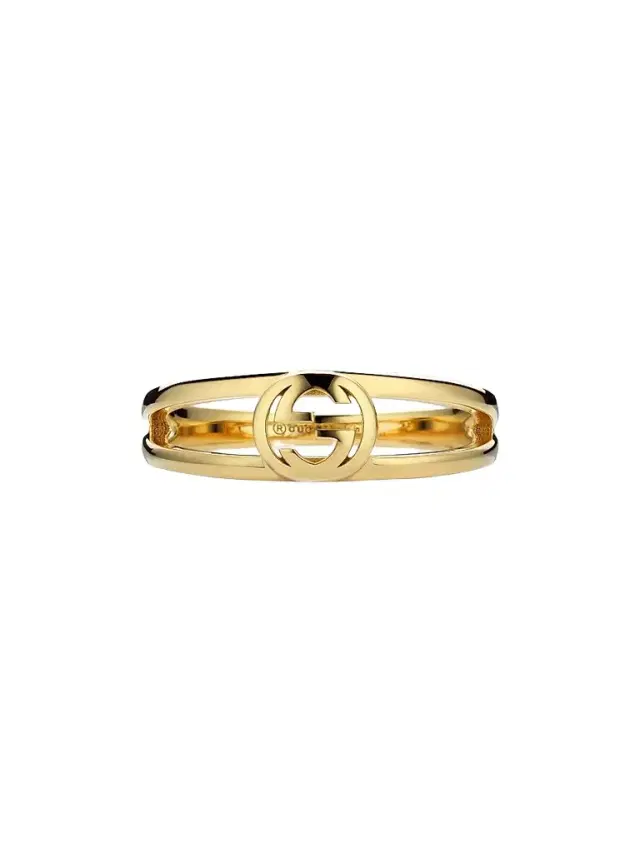 Women's Interlocking 18K Yellow Gold Split-Shank Logo Ring Women's Interlocking 18K Yellow Gold Split-Shank Logo Ring