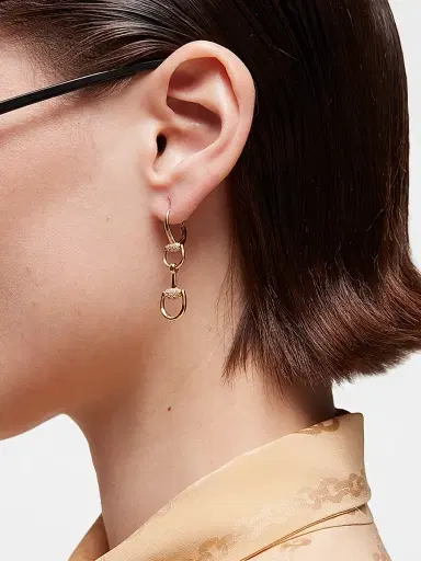 Gucci Women's Horsebit 18K Yellow Gold & 0.30 TCW Diamond Drop Earrings | Thumbnail 2 Gucci Women's Horsebit 18K Yellow Gold & 0.30 TCW Diamond Drop Earrings | Thumbnail 2