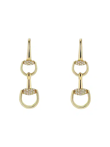 Gucci Women's Horsebit 18K Yellow Gold & 0.30 TCW Diamond Drop Earrings | Thumbnail 1 Gucci Women's Horsebit 18K Yellow Gold & 0.30 TCW Diamond Drop Earrings | Thumbnail 1