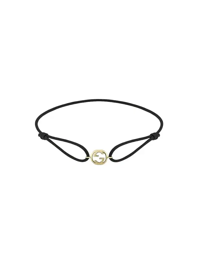 Women's Interlocking 18K Yellow Gold & Cotton Cord Bracelet Women's Interlocking 18K Yellow Gold & Cotton Cord Bracelet