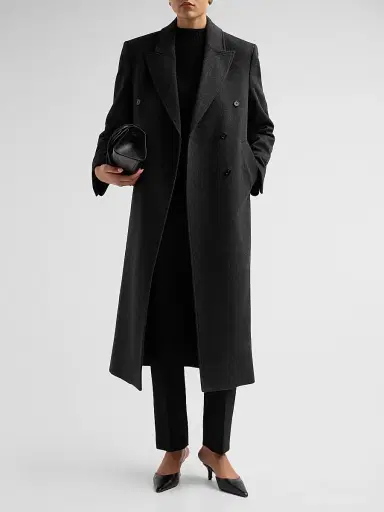 Loulou de Saison Women's Rosco Wool Double-Breasted Coat | Thumbnail 2 Loulou de Saison Women's Rosco Wool Double-Breasted Coat | Thumbnail 2
