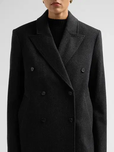 Loulou de Saison Women's Rosco Wool Double-Breasted Coat | Thumbnail 5 Loulou de Saison Women's Rosco Wool Double-Breasted Coat | Thumbnail 5