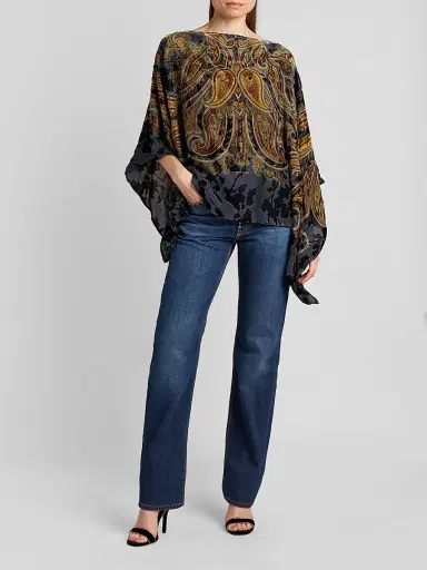 Etro Women's Paisley Draped Poncho | Thumbnail 2 Etro Women's Paisley Draped Poncho | Thumbnail 2