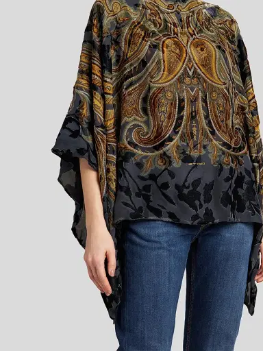 Etro Women's Paisley Draped Poncho | Thumbnail 5 Etro Women's Paisley Draped Poncho | Thumbnail 5