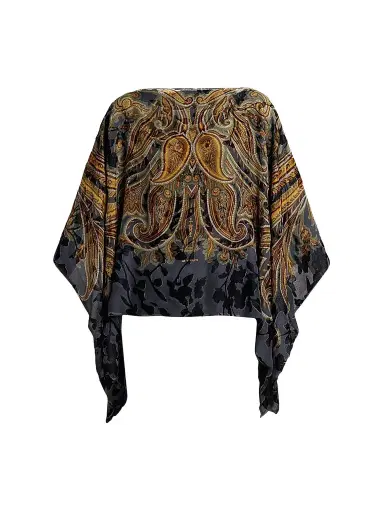 Etro Women's Paisley Draped Poncho | Thumbnail 1 Etro Women's Paisley Draped Poncho | Thumbnail 1