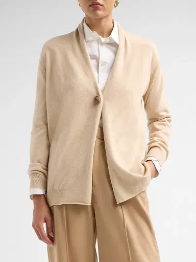 Fabiana Filippi Women's Platinum Virgin Wool-Blend Cardigan | Thumbnail 4 Fabiana Filippi Women's Platinum Virgin Wool-Blend Cardigan | Thumbnail 4