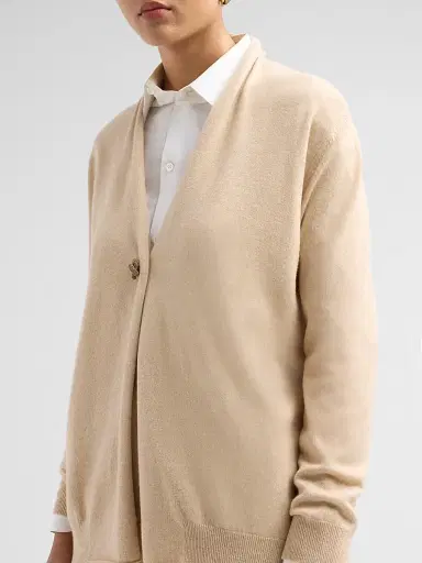 Fabiana Filippi Women's Platinum Virgin Wool-Blend Cardigan | Thumbnail 5 Fabiana Filippi Women's Platinum Virgin Wool-Blend Cardigan | Thumbnail 5