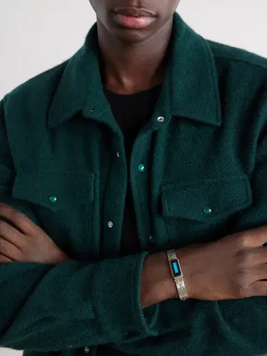 Peyote Bird Luke Sterling Silver, Onyx and Turquoise Bracelet - Men | Thumbnail 2 Peyote Bird Luke Sterling Silver, Onyx and Turquoise Bracelet - Men | Thumbnail 2