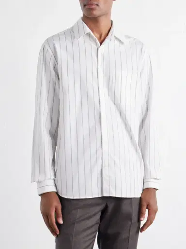 MR P. Striped Cotton and Silk-Blend Shirt - Men | Thumbnail 3 MR P. Striped Cotton and Silk-Blend Shirt - Men | Thumbnail 3