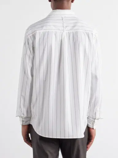 MR P. Striped Cotton and Silk-Blend Shirt - Men | Thumbnail 4 MR P. Striped Cotton and Silk-Blend Shirt - Men | Thumbnail 4