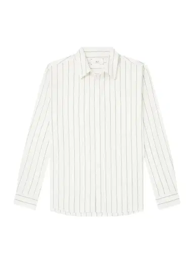 MR P. Striped Cotton and Silk-Blend Shirt - Men | Thumbnail 1 MR P. Striped Cotton and Silk-Blend Shirt - Men | Thumbnail 1