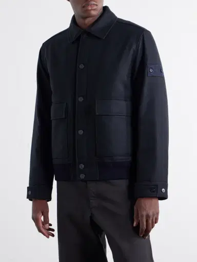 Stone Island STONE ISLAND GHOST Padded Wool and Nylon-Blend Flannel Bomber Jacket - Men | Thumbnail 3 Stone Island STONE ISLAND GHOST Padded Wool and Nylon-Blend Flannel Bomber Jacket - Men | Thumbnail 3