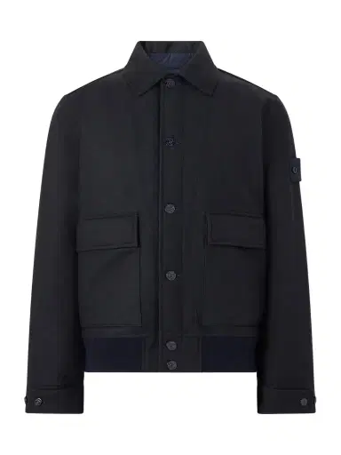 Stone Island STONE ISLAND GHOST Padded Wool and Nylon-Blend Flannel Bomber Jacket - Men | Thumbnail 1 Stone Island STONE ISLAND GHOST Padded Wool and Nylon-Blend Flannel Bomber Jacket - Men | Thumbnail 1