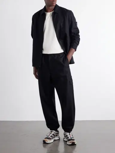Stone Island STONE ISLAND GHOST Tapered Wool and Nylon-Blend Flannel Drawstring Trousers - Men | Thumbnail 2 Stone Island STONE ISLAND GHOST Tapered Wool and Nylon-Blend Flannel Drawstring Trousers - Men | Thumbnail 2