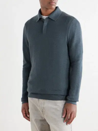 MR P. Cashmere and Silk-Blend Polo Sweater - Men | Thumbnail 3 MR P. Cashmere and Silk-Blend Polo Sweater - Men | Thumbnail 3