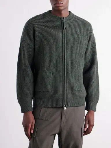 FrizmWORKS Ribbed-Knit Wool-Blend Zip-Up Cardigan - Men | Thumbnail 3 FrizmWORKS Ribbed-Knit Wool-Blend Zip-Up Cardigan - Men | Thumbnail 3