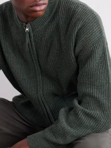 FrizmWORKS Ribbed-Knit Wool-Blend Zip-Up Cardigan - Men | Thumbnail 5 FrizmWORKS Ribbed-Knit Wool-Blend Zip-Up Cardigan - Men | Thumbnail 5