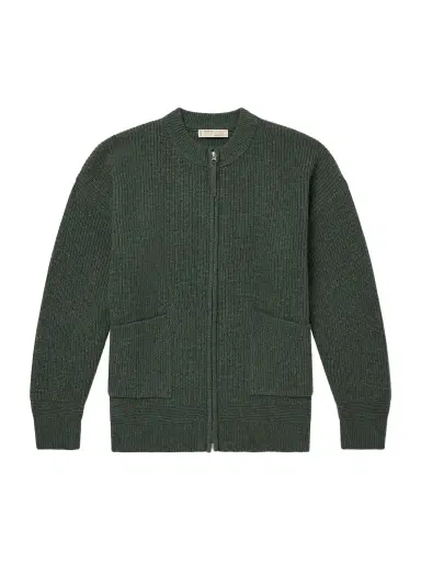 FrizmWORKS Ribbed-Knit Wool-Blend Zip-Up Cardigan - Men | Thumbnail 1 FrizmWORKS Ribbed-Knit Wool-Blend Zip-Up Cardigan - Men | Thumbnail 1