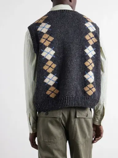 Visvim Diamante Wool and Cashmere-Blend Vest - Men | Thumbnail 4 Visvim Diamante Wool and Cashmere-Blend Vest - Men | Thumbnail 4