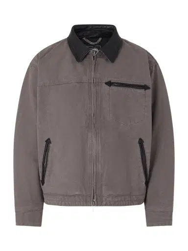 FrizmWORKS Distressed Leather-Trimmed Cotton-Canvas Jacket - Men | Thumbnail 1 FrizmWORKS Distressed Leather-Trimmed Cotton-Canvas Jacket - Men | Thumbnail 1