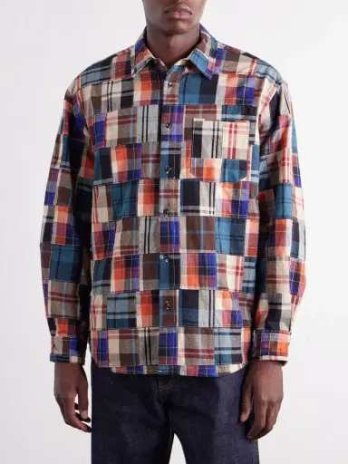 FrizmWORKS Patchwork Checked Cotton Shirt - Men | Thumbnail 3 FrizmWORKS Patchwork Checked Cotton Shirt - Men | Thumbnail 3