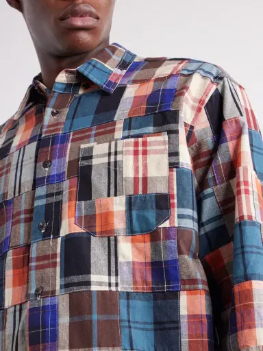 FrizmWORKS Patchwork Checked Cotton Shirt - Men | Thumbnail 5 FrizmWORKS Patchwork Checked Cotton Shirt - Men | Thumbnail 5