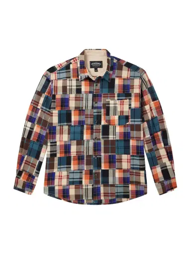 FrizmWORKS Patchwork Checked Cotton Shirt - Men | Thumbnail 1 FrizmWORKS Patchwork Checked Cotton Shirt - Men | Thumbnail 1