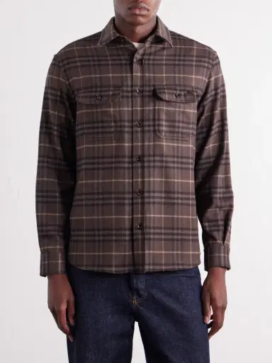 Burberry Checked Wool-Twill Flannel Shirt - Men | Thumbnail 3 Burberry Checked Wool-Twill Flannel Shirt - Men | Thumbnail 3