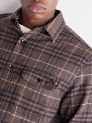Burberry Checked Wool-Twill Flannel Shirt - Men | Thumbnail 5 Burberry Checked Wool-Twill Flannel Shirt - Men | Thumbnail 5