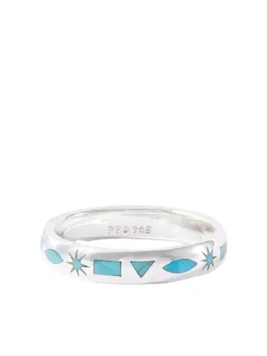 Peyote Bird Desert Spell Sterling Silver and Turquoise Ring - Men | Thumbnail 1 Peyote Bird Desert Spell Sterling Silver and Turquoise Ring - Men | Thumbnail 1