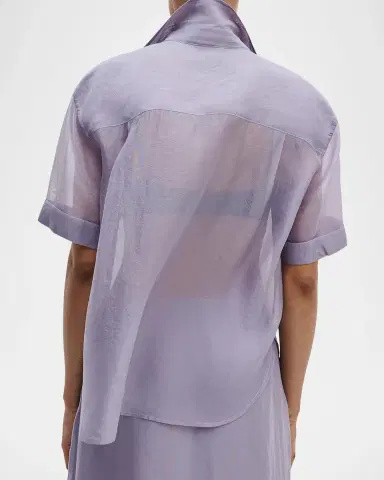 rag & bone Connie Short-Sleeve Organza Top | Thumbnail 3 rag & bone Connie Short-Sleeve Organza Top | Thumbnail 3