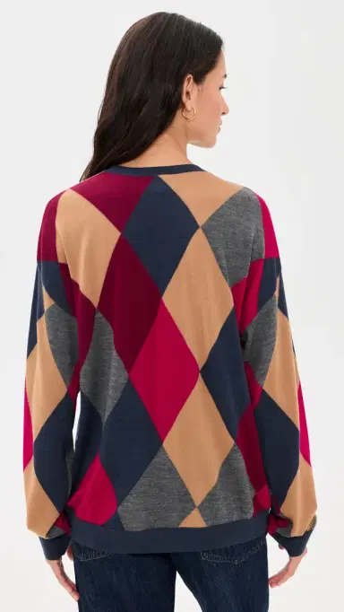 LESET James Argyle Oversized Crew Neck Sweater | Thumbnail 3 LESET James Argyle Oversized Crew Neck Sweater | Thumbnail 3