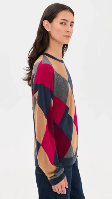LESET James Argyle Oversized Crew Neck Sweater | Thumbnail 4 LESET James Argyle Oversized Crew Neck Sweater | Thumbnail 4