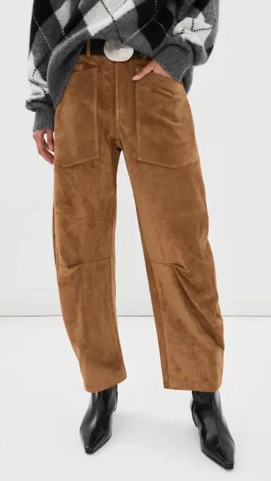 Nili Lotan Shon Calfskin Suede Pants | Thumbnail 2 Nili Lotan Shon Calfskin Suede Pants | Thumbnail 2