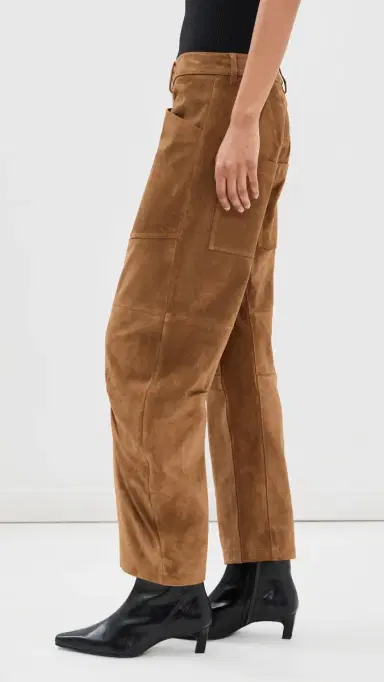 Nili Lotan Shon Calfskin Suede Pants | Thumbnail 4 Nili Lotan Shon Calfskin Suede Pants | Thumbnail 4