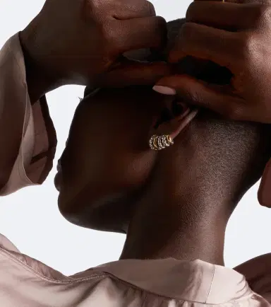 David Yurman DY Mercer sterling silver and 18kt gold hoop earrings with diamonds | Thumbnail 3 David Yurman DY Mercer sterling silver and 18kt gold hoop earrings with diamonds | Thumbnail 3