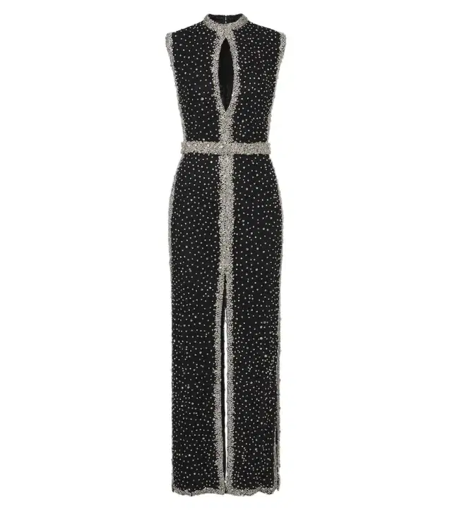 Belina crystal-embellished cutout gown Belina crystal-embellished cutout gown