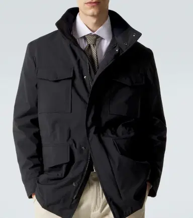 Brioni Leather-trimmed field jacket | Thumbnail 3 Brioni Leather-trimmed field jacket | Thumbnail 3