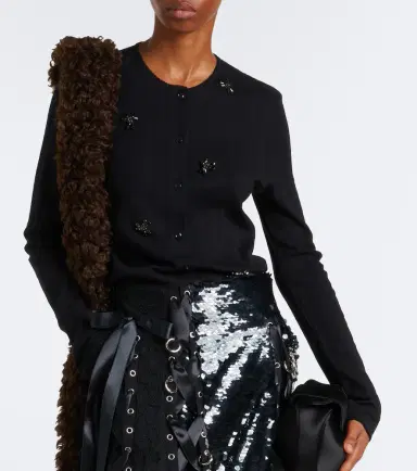 Simone Rocha Embellished pointelle cotton cardigan | Thumbnail 2 Simone Rocha Embellished pointelle cotton cardigan | Thumbnail 2