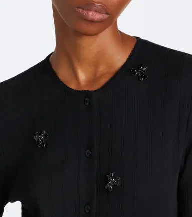 Simone Rocha Embellished pointelle cotton cardigan | Thumbnail 3 Simone Rocha Embellished pointelle cotton cardigan | Thumbnail 3