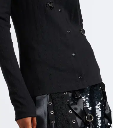 Simone Rocha Embellished pointelle cotton cardigan | Thumbnail 5 Simone Rocha Embellished pointelle cotton cardigan | Thumbnail 5