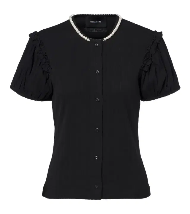 Embellished pointelle cotton cardigan Embellished pointelle cotton cardigan